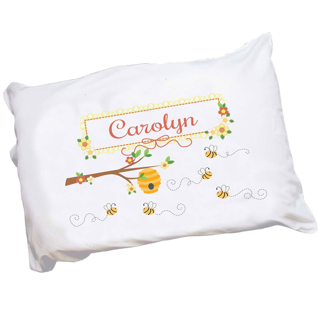 Personalized Childrens Pillowcase with Honey Bees design