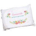 Personalized Childrens Pillowcase with Spring Floral design