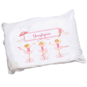 Personalized Childrens Pillowcase with Ballerina Blonde design