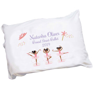 Personalized Childrens Pillowcase with Ballerina African American design