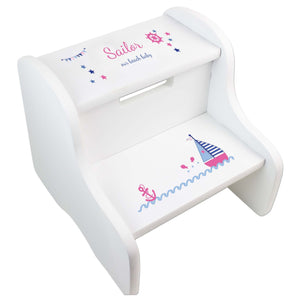 Personalized Train White Step Stool