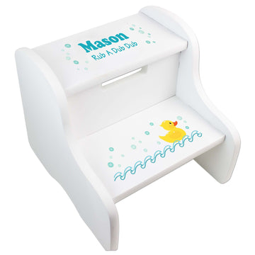 Personalized Rocket White Step Stool