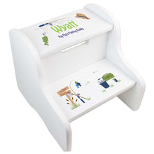 Personalized Gone Fishing White Two Step Stool