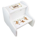 Personalized Monkey Boy White Two Step Stool