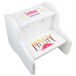 Personalized A Star Is Born White Two Step Stool