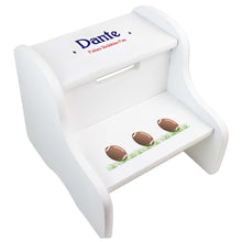 Personalized Footballs White Two Step Stool