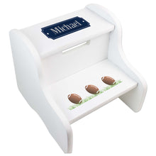 Personalized Footballs White Two Step Stool