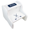 Personalized Field Hockey White Two Step Stool