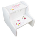 Personalized Red Ladybugs White Two Step Stool