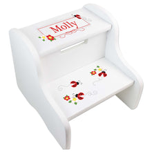 Personalized Red Ladybugs White Two Step Stool