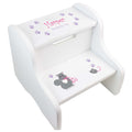 Personalized Panda Bear White Two Step Stool