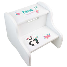 Personalized Panda Bear White Two Step Stool