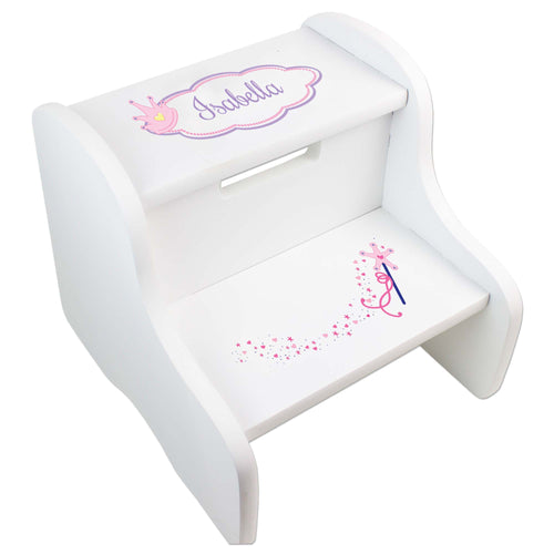 Personalized Fairy Princess White Two Step Stool
