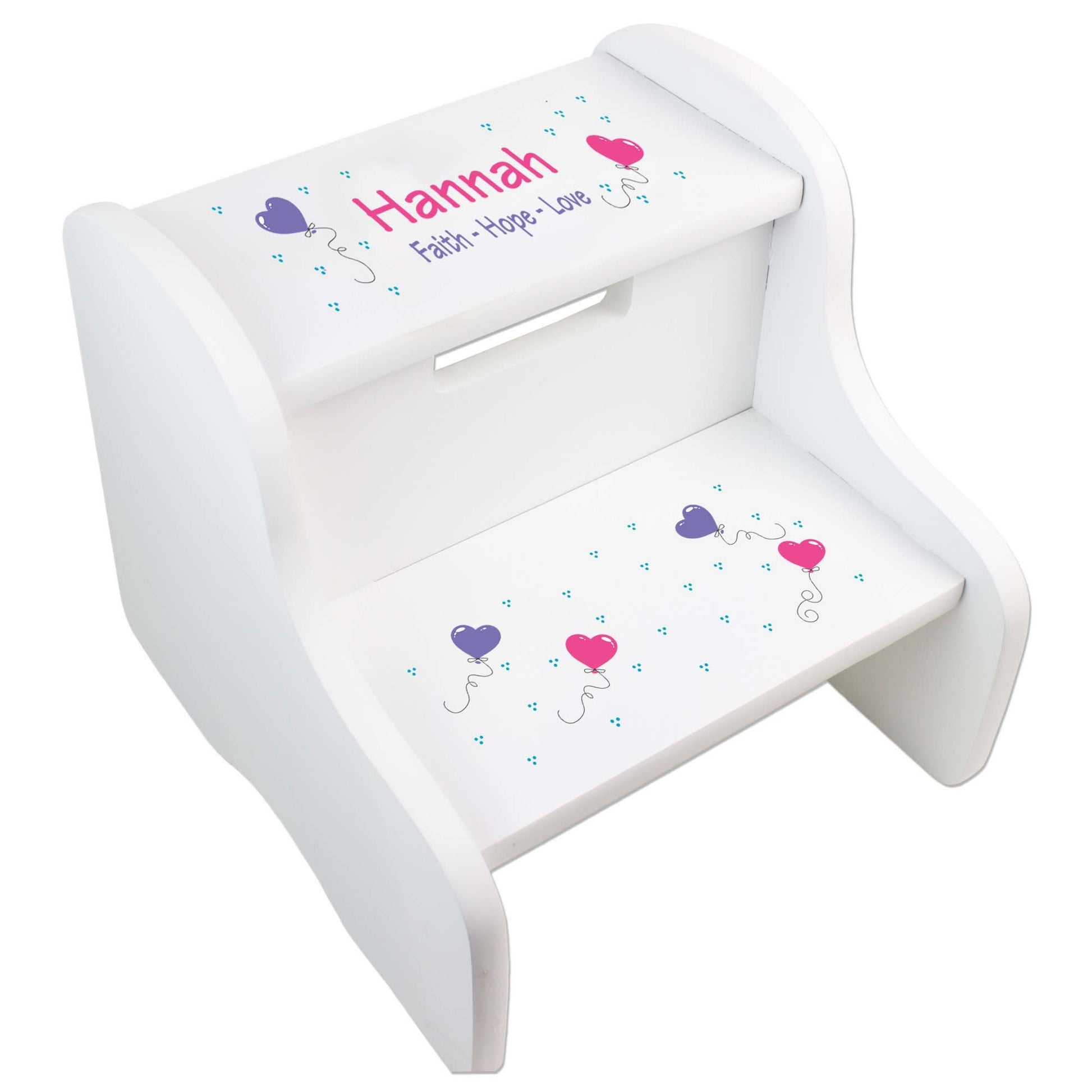 Personalized Swan White Two Step Stool