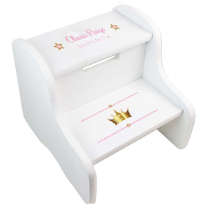 Personalized Strawberries White Two Step Stool