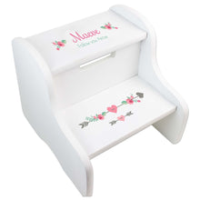 Personalized Tea Party White Two Step Stool
