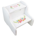 Personalized Classic Bunny White Two Step Stool