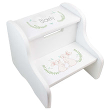 Personalized Classic Bunny White Two Step Stool