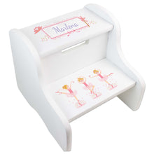 Personalized Ballerina Blonde White Two Step Stool