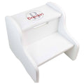 Personalized White Fixed Stool With Light Gray Circle Design