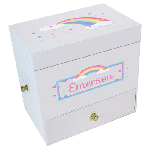Pastel Rainbow Deluxe Musical Ballerina Jewelry Box