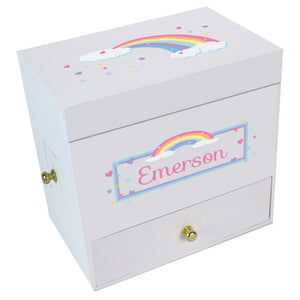 Pastel Rainbow Deluxe Musical Ballerina Jewelry Box