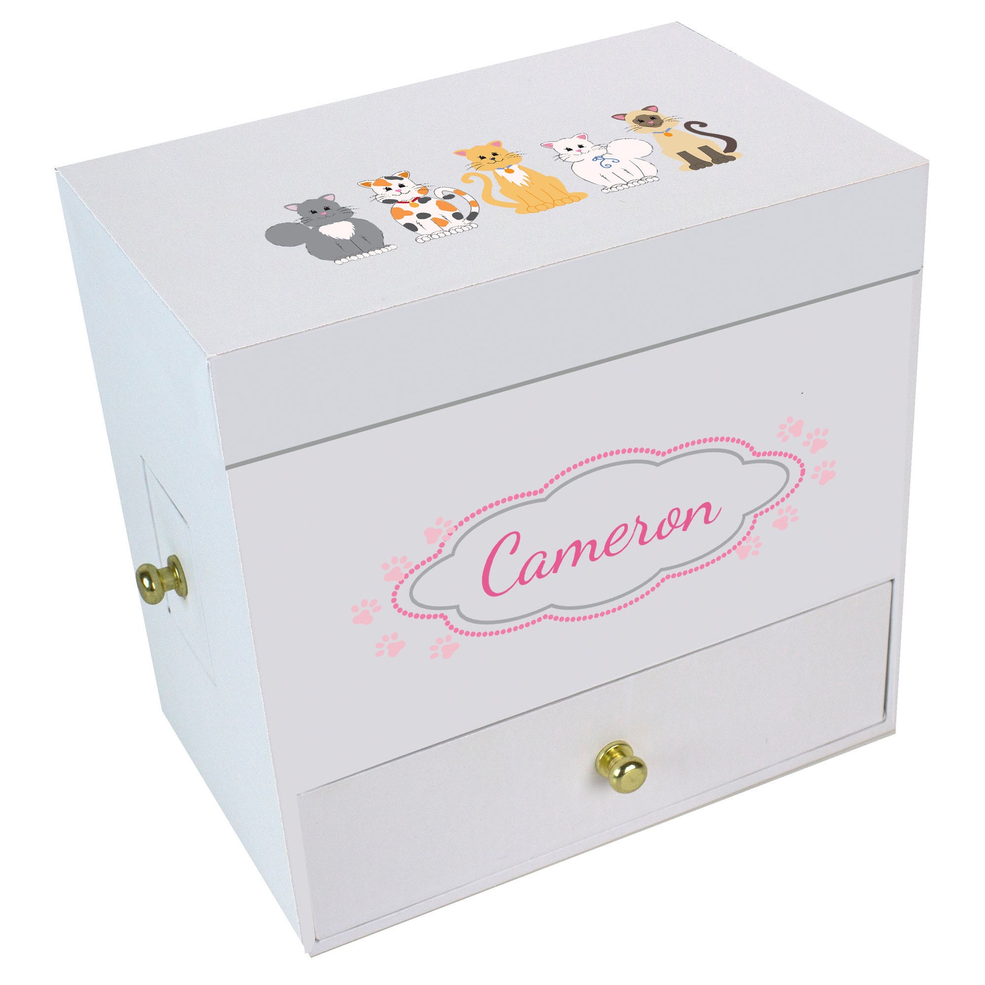 Pink Cats Deluxe Musical Ballerina Jewelry Box