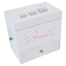 Pink Elephant Deluxe Musical Ballerina Jewelry Box