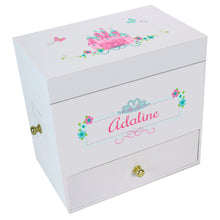 Pink Teal Princess Castle Deluxe Musical Ballerina Jewelry Box