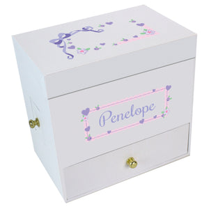 Lacey Bow Deluxe Musical Ballerina Jewelry Box