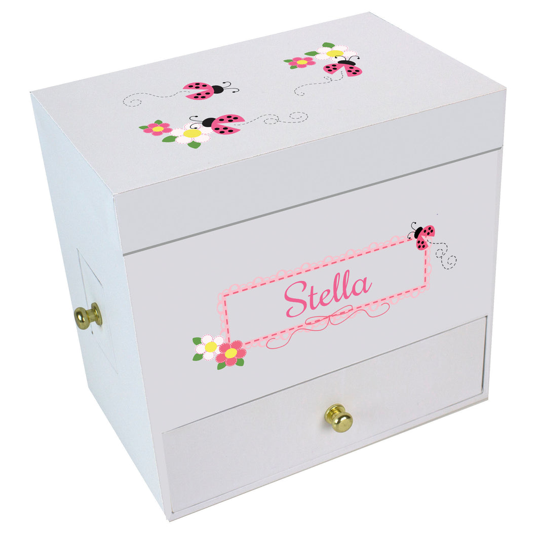 Pink Ladybugs Deluxe Musical Ballerina Jewelry Box