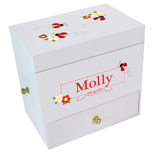 Red Ladybugs Deluxe Musical Ballerina Jewelry Box