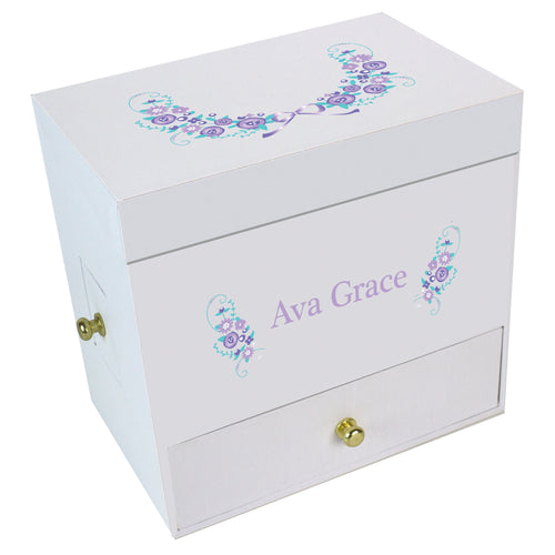 Lavender Garland Deluxe Musical Ballerina Jewelry Box