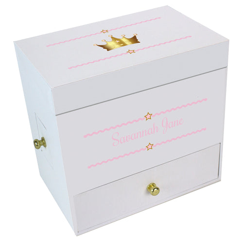 Pink Princess Crown Deluxe Musical Ballerina Jewelry Box