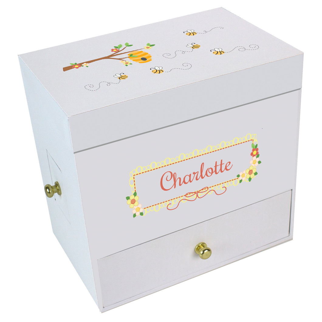 Honey Bees Deluxe Musical Ballerina Jewelry Box