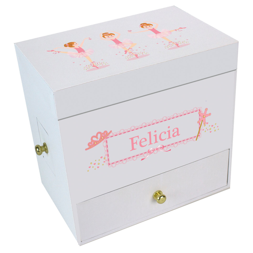 Red Hair Ballerina Deluxe Musical Ballerina Jewelry Box