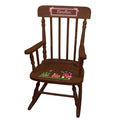 Girl's Pink Tractor Spindle Rocking Chair-Espresso