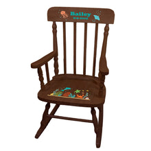 Pastel Hot Air Ballon Spindle Rocking Chair-Espresso