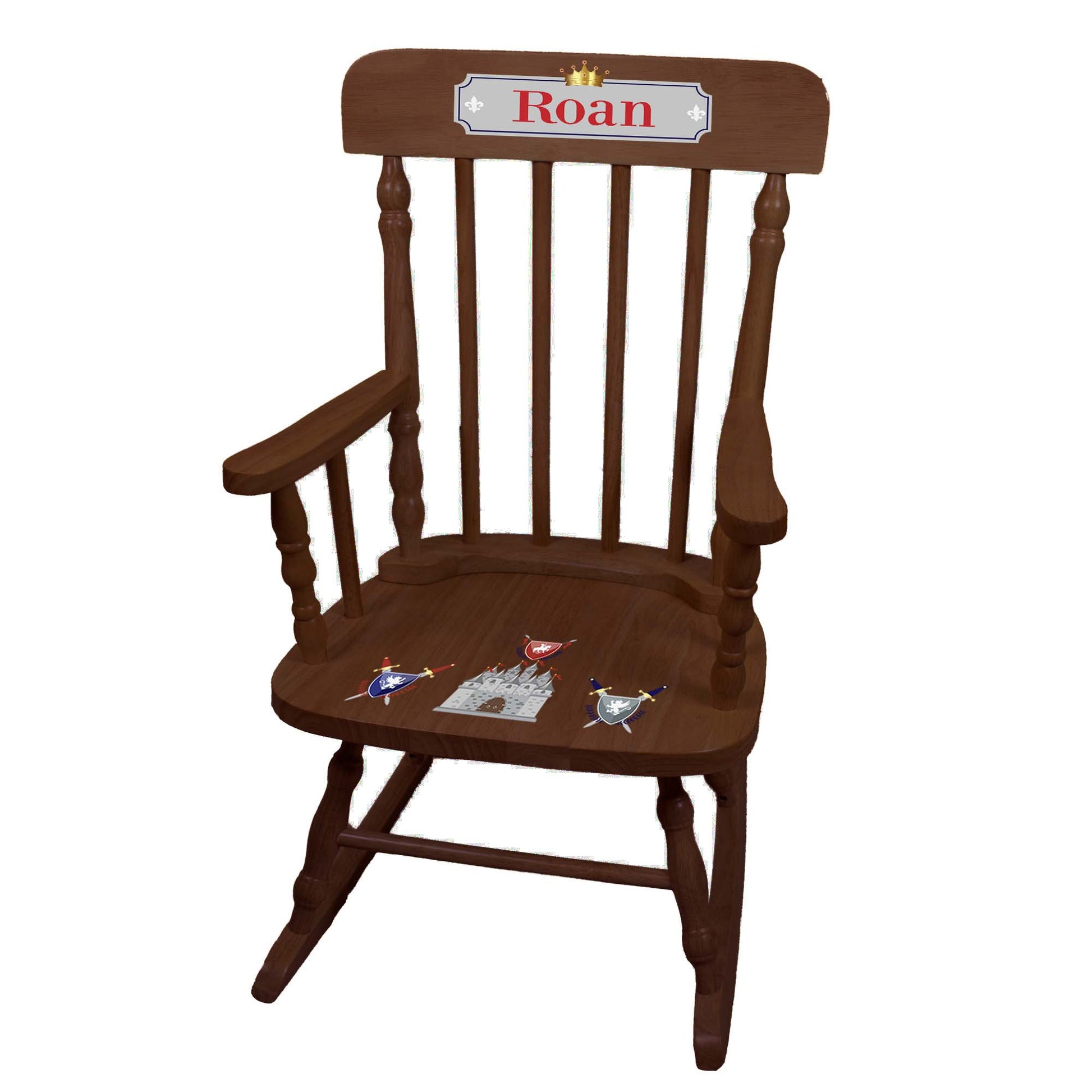 Medieval Castle Spindle Rocking Chair -Espresso