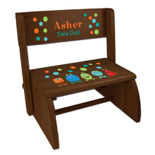 Personalized Monster Mash Childrens And Toddlers Espresso Folding Stool