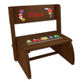 Personalized Cars And Trucks Childrens And Toddlers Espresso Folding Stool