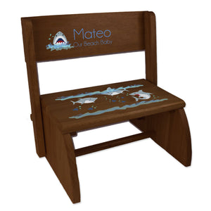 Personalized Giraffe Childrens And Toddlers Espresso Folding Stool