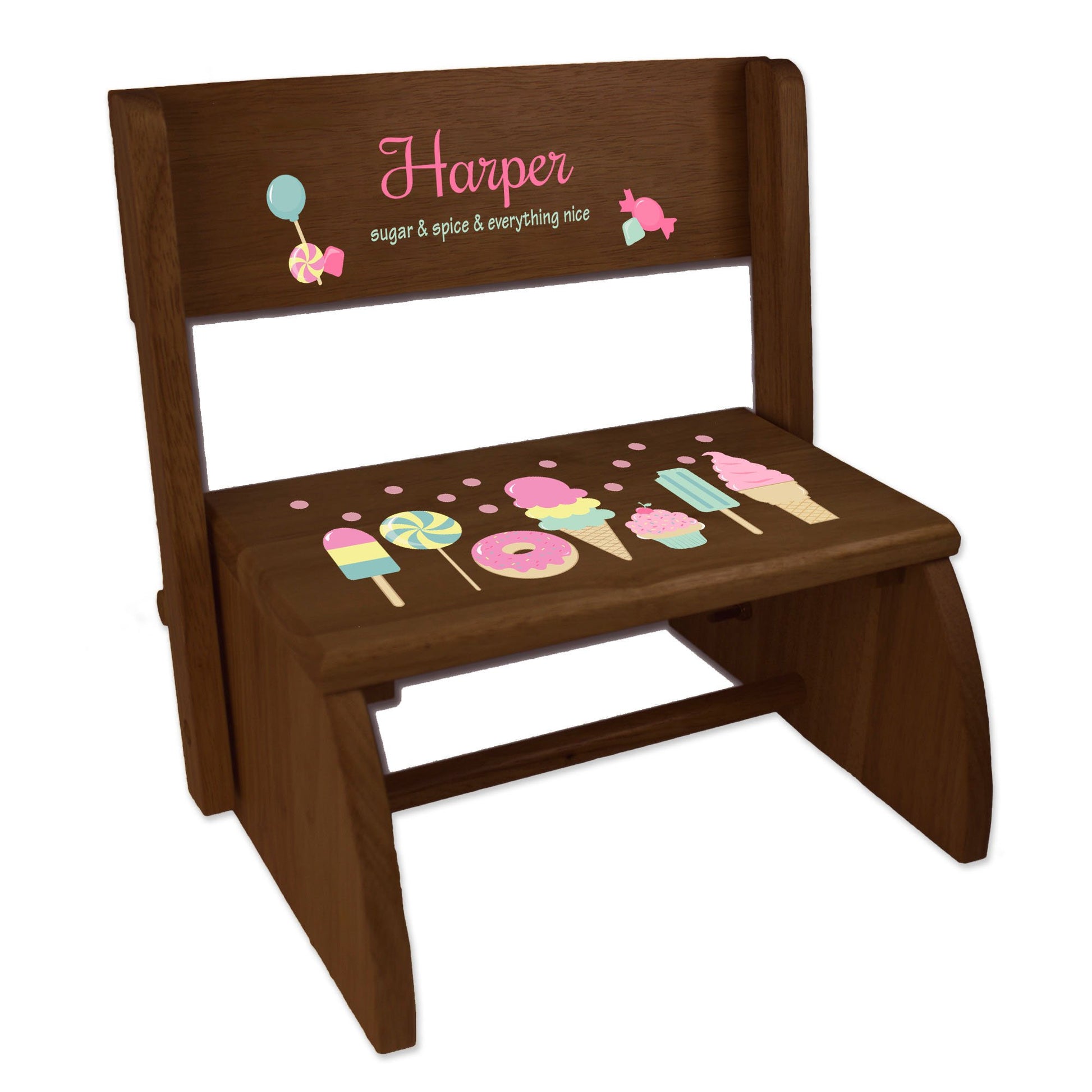 Personalized Strawberries Childrens And Toddlers Espresso Folding Stool