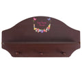 Personalized Espresso Nursery Wall Shelf with Bright Butterflies Garland design