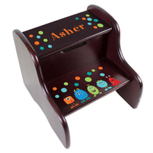 Personalized Espresso 2 Step Stool With Monster Mash Design