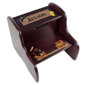 Personalized Pirate Espresso Two Step Stool