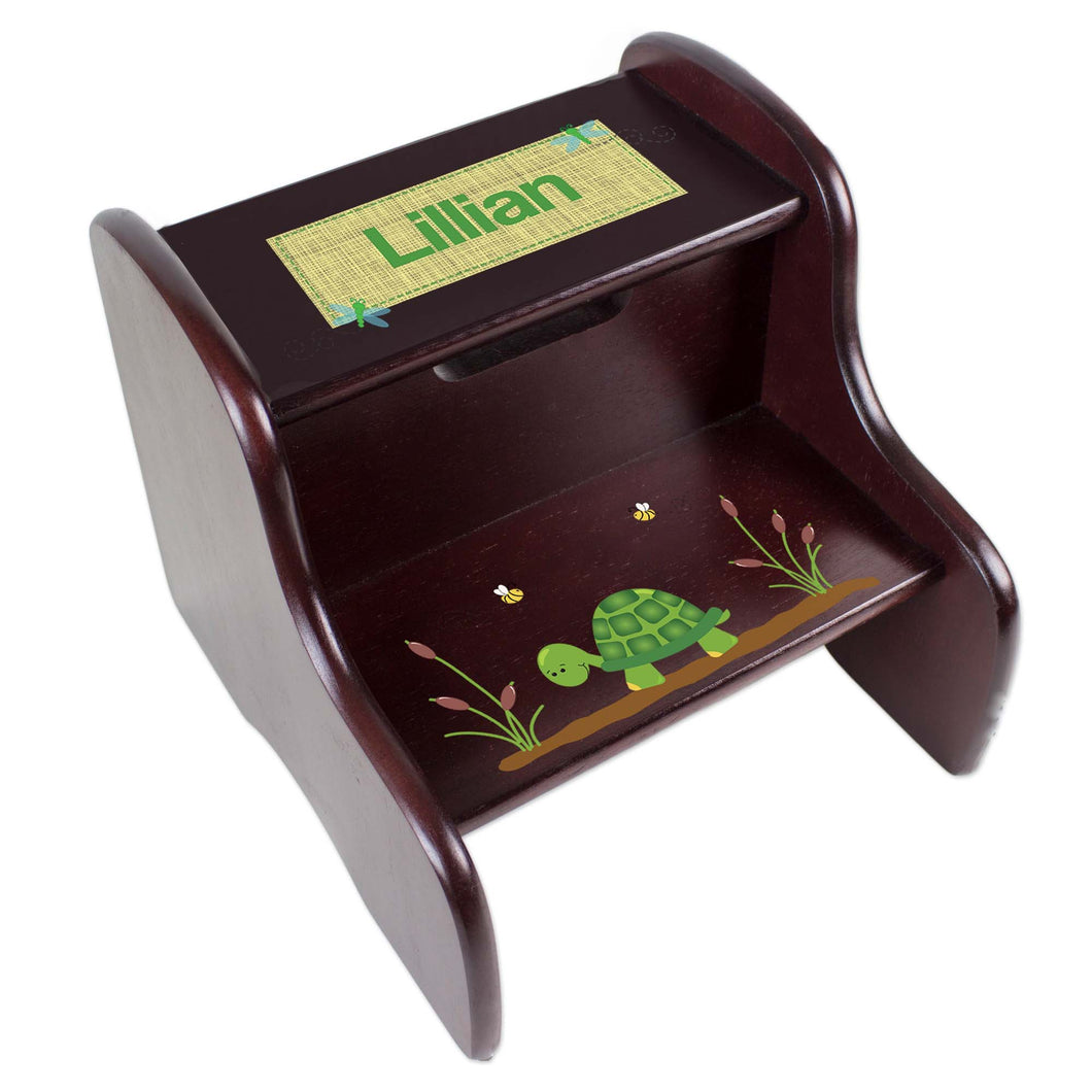 Personalized Turtle Espresso Two Step Stool