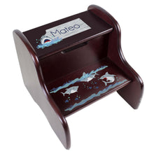 Personalized Shark Tank Espresso Two Step Stool