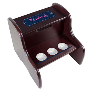 Personalized Volleyballs Espresso Two Step Stool