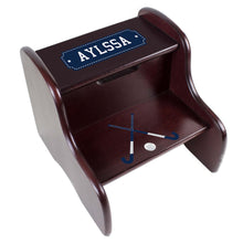 Personalized Field Hockey Espresso Two Step Stool